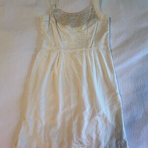 Banana Republic Cream Embroidered Lace Dress